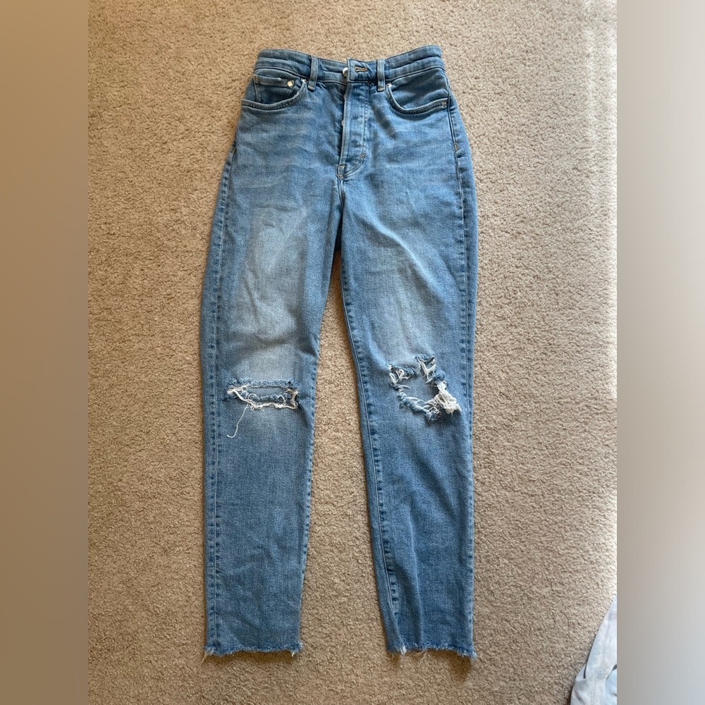 H&M Blue Skinny Jeans with Distressed Details